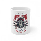 White ceramic coffee mug with Gorilla design, 330ml capacity, ideal for personal use or gifting